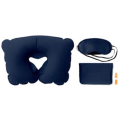 set de viaje personalizado con almohada antifaz y tapones