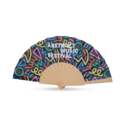 abanico de madera 100% customizado con impresión full color