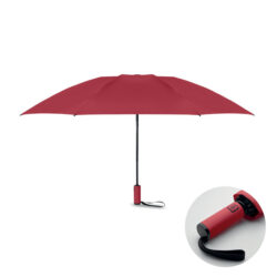Sombrilla plegable personalizada color rojo con varillas de fibra de vidrio