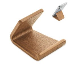 Soporte para teléfono personalizado de madera de nogal, vista en ángulo