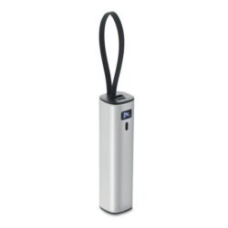 Power bank personalizada de aluminio reciclado con indicador digital de carga
