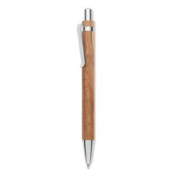 Bolígrafo de madera de acacia con clip y punta cromados