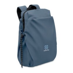 Mochila repelente al agua en nylon taslon color petrรณleo con logo impreso