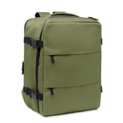 Mochila de cabina extensible verde militar con correas laterales de ajuste