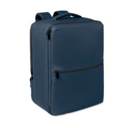 Mochila con bolsa de vacío color azul navy con logo impreso al frente