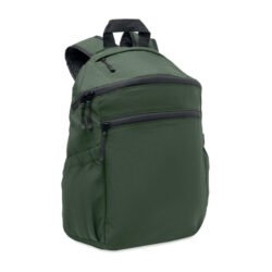 Mochila compacta en nailon ripstop verde oscuro con bolsillos con cremallera