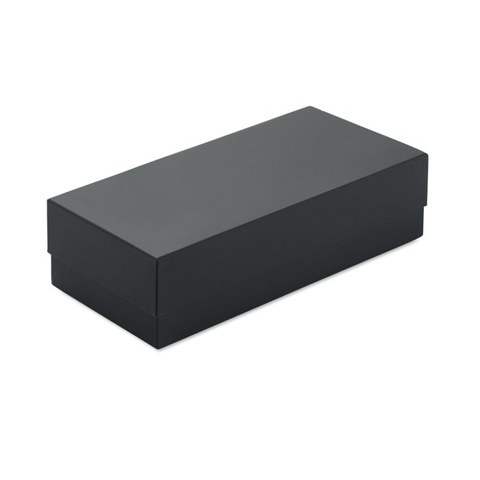 Caja de regalo negra del set corporativo de tres piezas