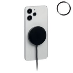 Cargador magnético de 25W negro con cable USB-C integrado enrollado